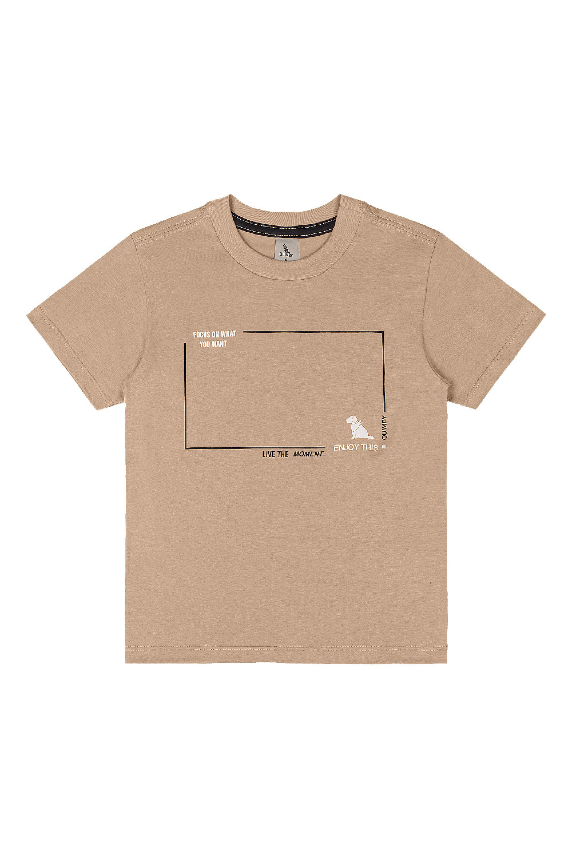 Conjunto Infantil Camiseta com Estampa 3D e Bermuda (Marrom) Quimby - Imagem 3